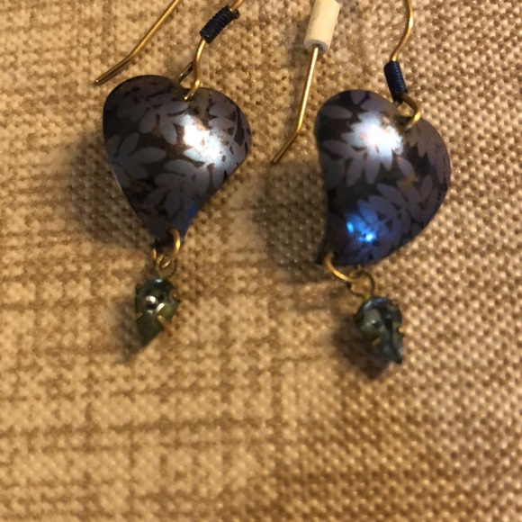 Heart Drop Earrings - Picture 2 of 3